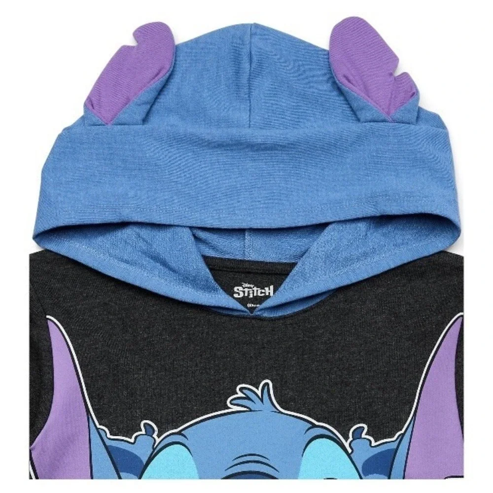 Disney Stitch Cosplay Hoodie Dress Girls Small 6-6X New with Tags Jet Black Soft